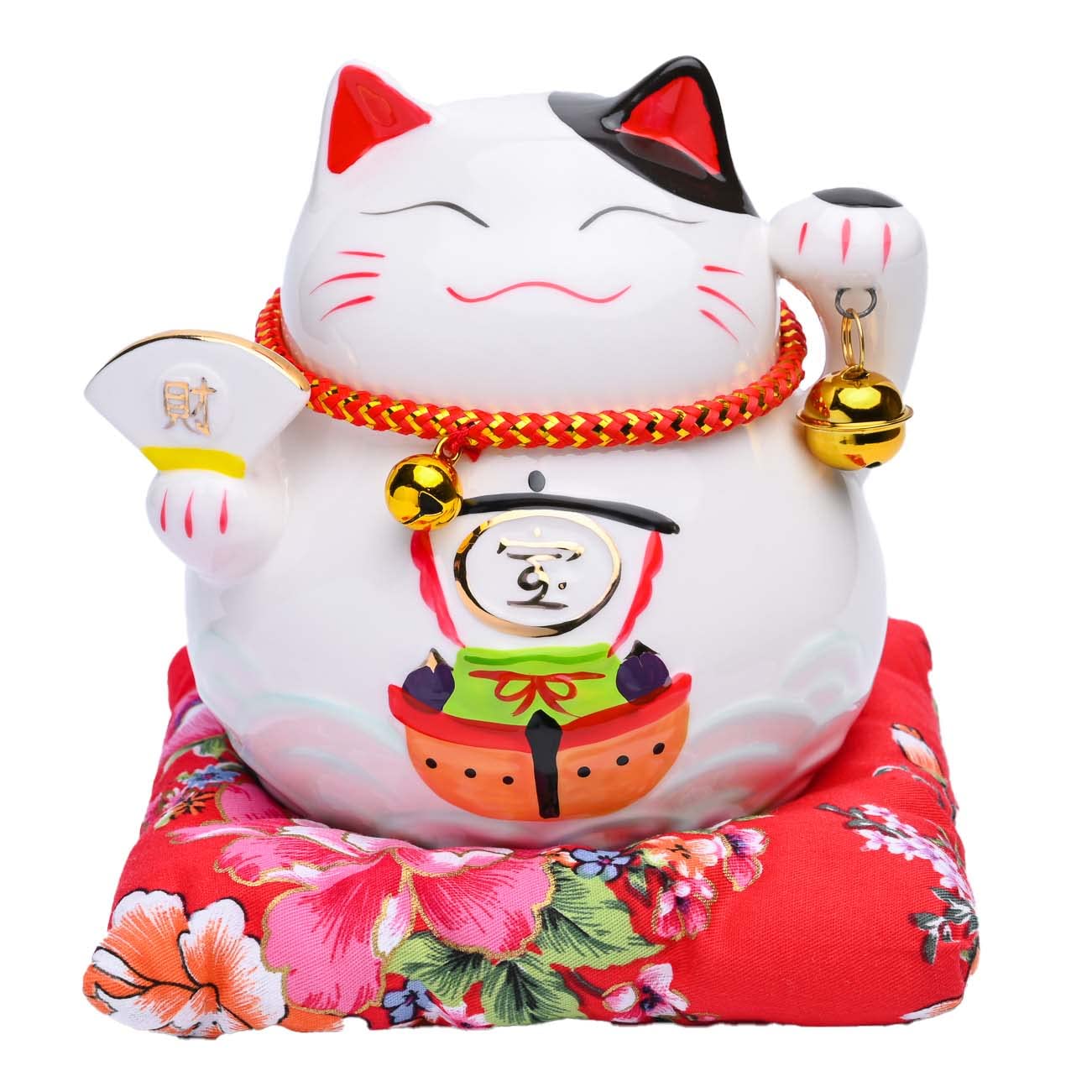 Lucky Lotto Treasure Ship Maneki Neko Piggy bank Comes with 2 bells and and a super fluffy cushion and a wallet charm to increase your luck with A
Lucky Lotto Treasure Ship Maneki Neko Piggy bank Comes with 2 bells and and a super fluffy cushion and a wallet charm to increase your luck with A