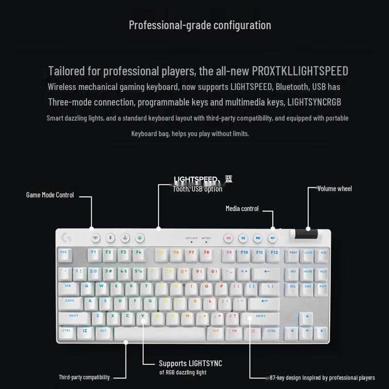 Logitech G PRO X TKL Wireless Gaming Mechanical Keyboard
Logitech G PRO X TKL Wireless Gaming Mechanical Keyboard