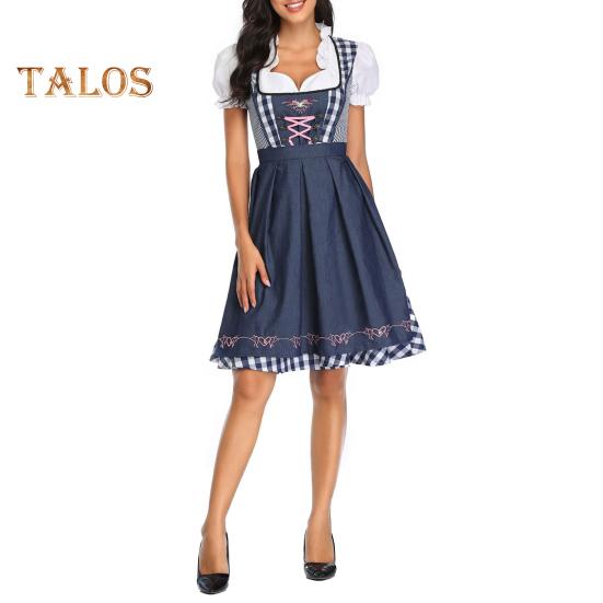 Женский клетчатый костюм Октоберфеста, немецкое платье дирндль, традиционные баварские наряды для Хэллоуина, карнавала, косплея XXXL синий
Женский клетчатый костюм Октоберфеста, немецкое платье дирндль, традиционные баварские наряды для Хэллоуина, карнавала, косплея XXXL синий