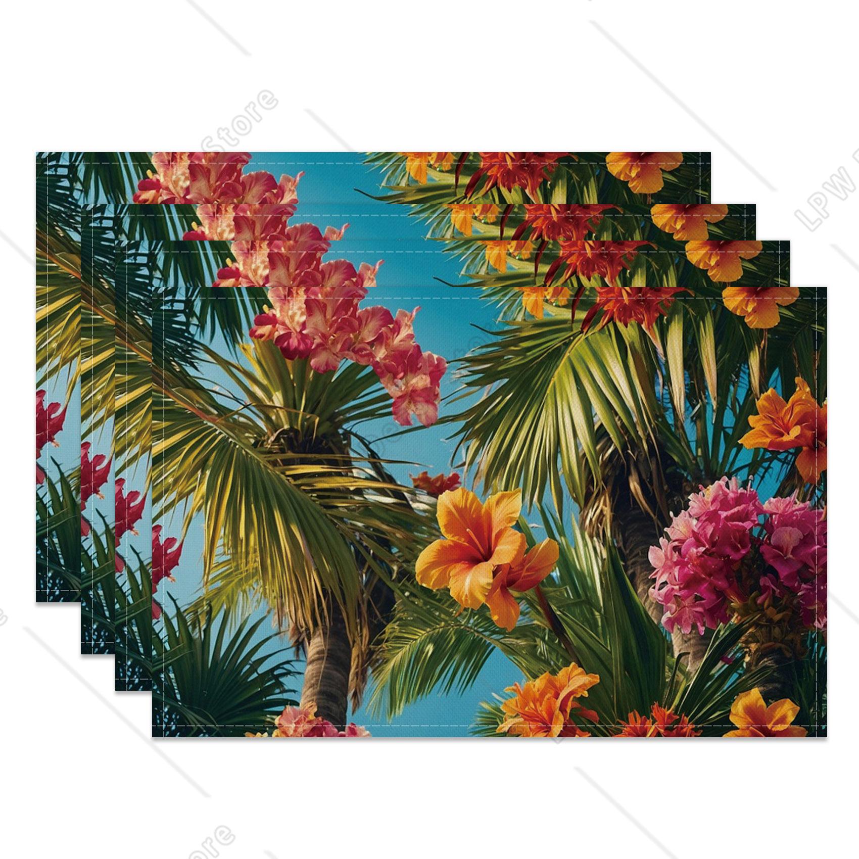Tropical Beach Placemats Ocean Waves Palm Leaves Funny Sunglasses Pineapple Design Summer Party Kitchen Dining Decoration 4 PCS 12x18inch
Tropical Beach Placemats Ocean Waves Palm Leaves Funny Sunglasses Pineapple Design Summer Party Kitchen Dining Decoration 4 PCS 12x18inch