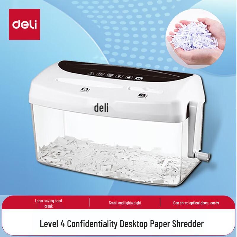 Deli Mini Desktop Level 4 Security Manual Paper Shredder CN plug (adapter included)
Deli Mini Desktop Level 4 Security Manual Paper Shredder CN plug (adapter included)