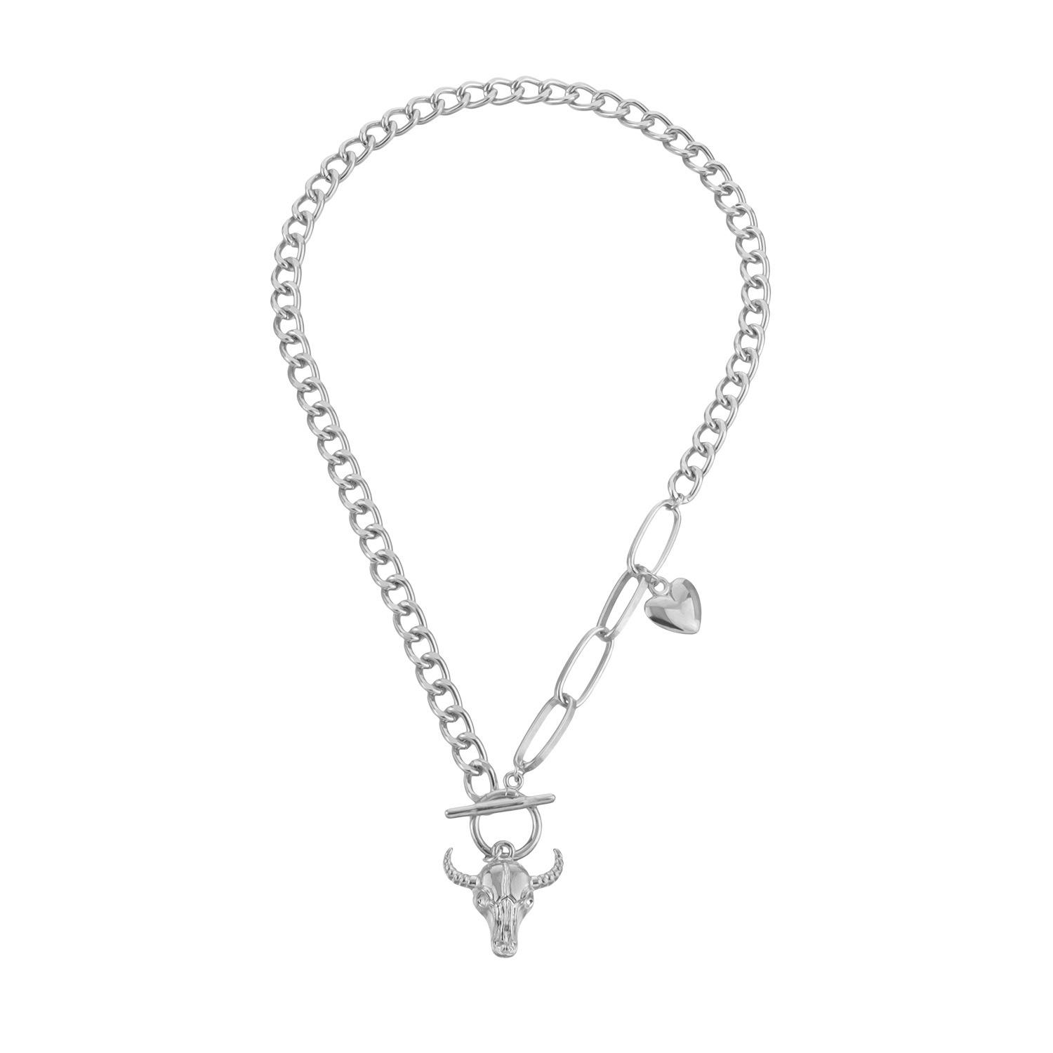 Accessories, Fashion Heart-Shaped Bullhead Style Trend Necklace, Temperament Necklace
Accessories, Fashion Heart-Shaped Bullhead Style Trend Necklace, Temperament Necklace