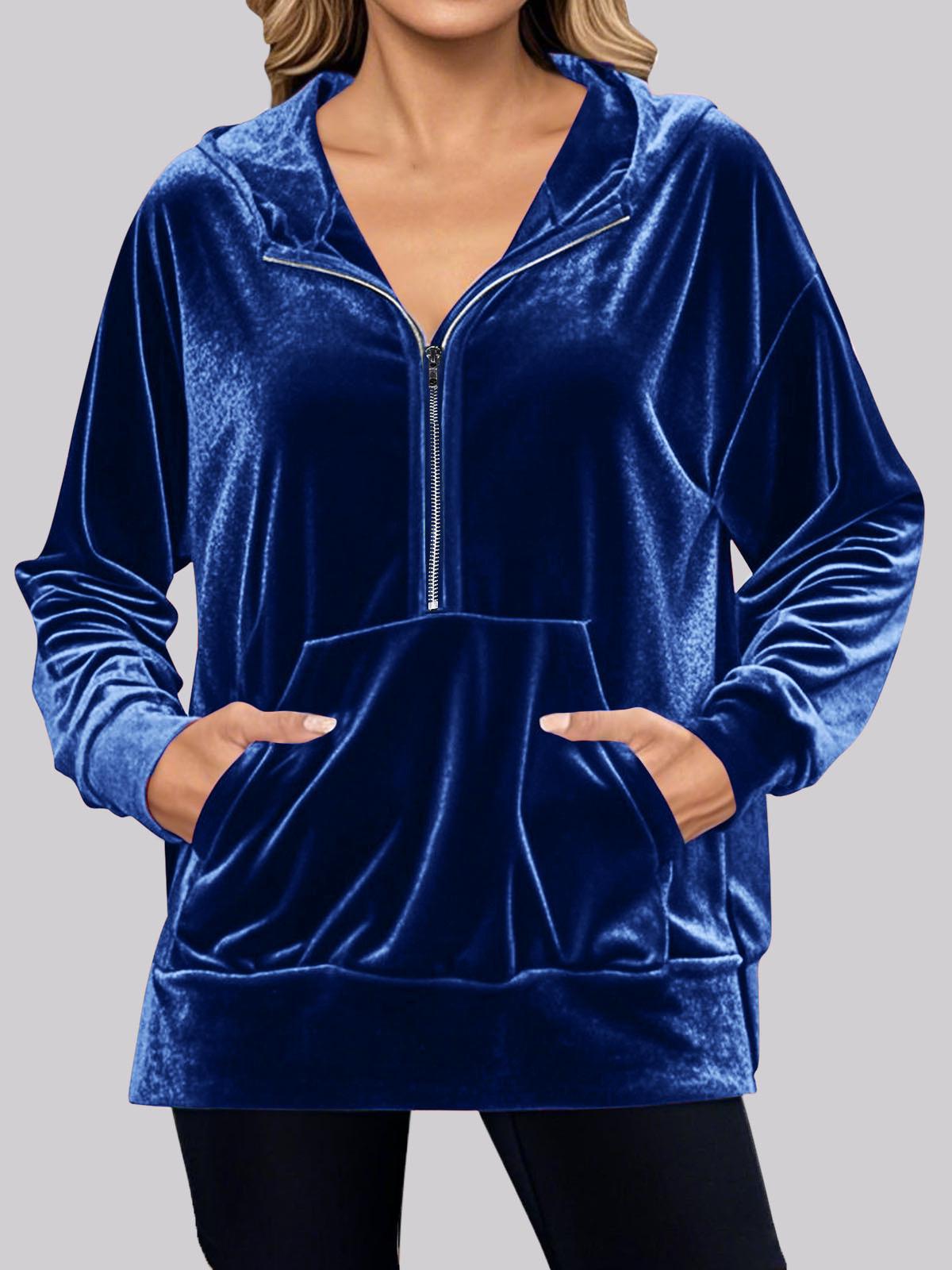 Autumn/Winter Women s Hooded Long-Sleeve Velvet Top - European/American Style XX-Large синій
Autumn/Winter Women s Hooded Long-Sleeve Velvet Top - European/American Style XX-Large синій