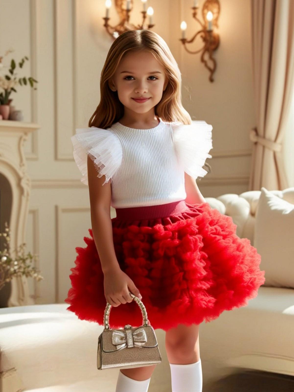 Топ с сетчатыми рукавами принцессы + юбка из тюля летний комплект для девочек 120 красный
Топ с сетчатыми рукавами принцессы + юбка из тюля летний комплект для девочек 120 красный