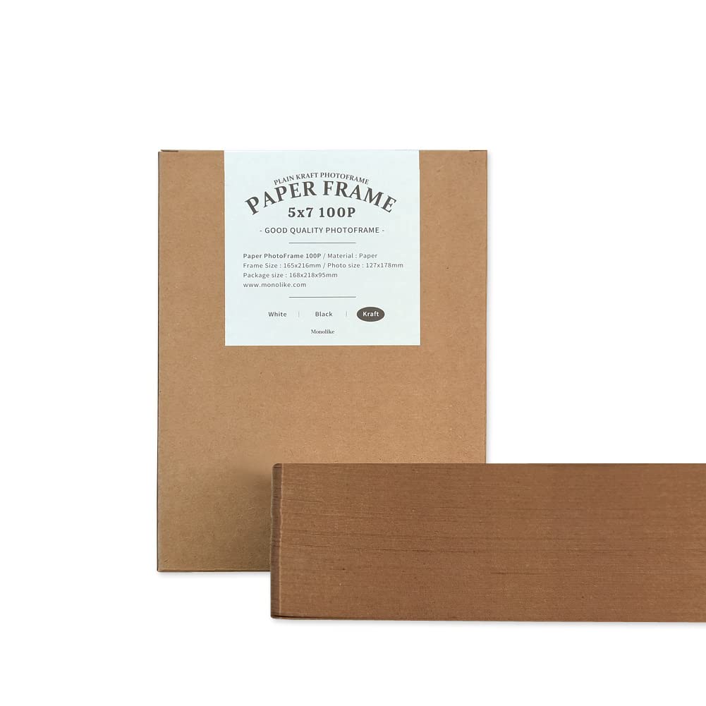 Monolike Paper Frame Plain 100 Kraft 5x7 inch Paper Frame PLAIN 100 Kraft 100 Sheets x Photo Paper Picture Frame - (127 178mm)
Monolike Paper Frame Plain 100 Kraft 5x7 inch Paper Frame PLAIN 100 Kraft 100 Sheets x Photo Paper Picture Frame - (127 178mm)
