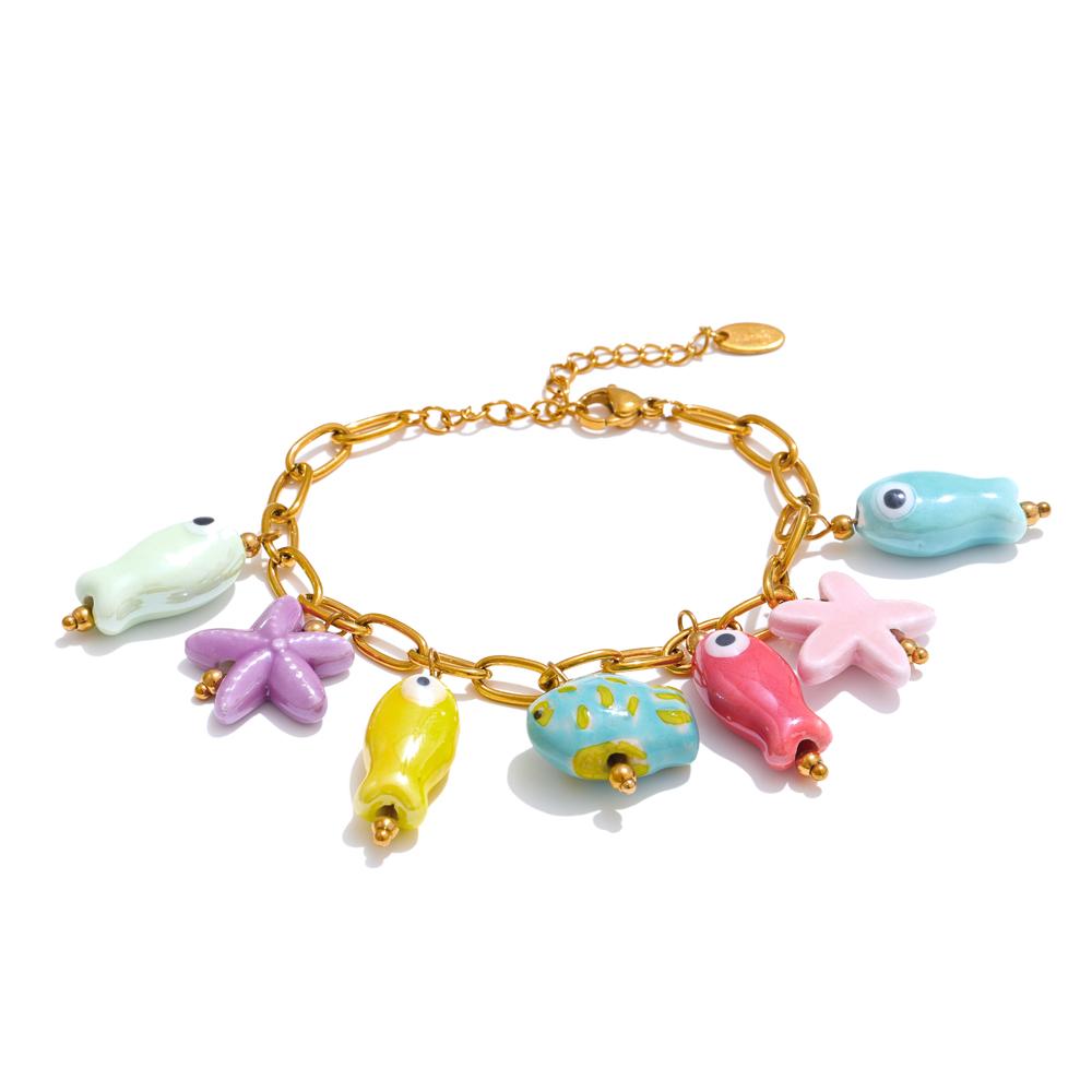 Yhpup Fashion Stainless Steel Ceramic Starfish Fish Drop Y2K Necklace Bracelet Bangle Tarnish Resistant Popular Cute Jewelry
Yhpup Fashion Stainless Steel Ceramic Starfish Fish Drop Y2K Necklace Bracelet Bangle Tarnish Resistant Popular Cute Jewelry