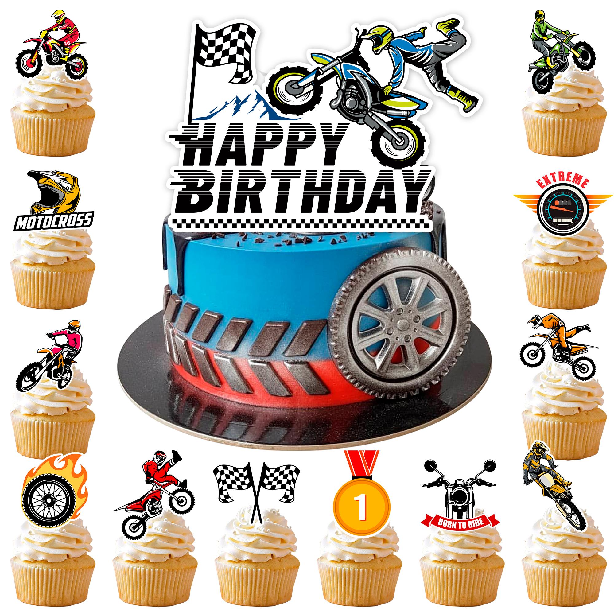 Motorcycle Cake Topper, 24 Pcs Motorcycle Dirtbike Cupcake Toppers + 1 Pcs Dirt Bike Cake Topper Birthday Cake Decorations Birthday Party Supplies As shown in the picture
Motorcycle Cake Topper, 24 Pcs Motorcycle Dirtbike Cupcake Toppers + 1 Pcs Dirt Bike Cake Topper Birthday Cake Decorations Birthday Party Supplies As shown in the picture