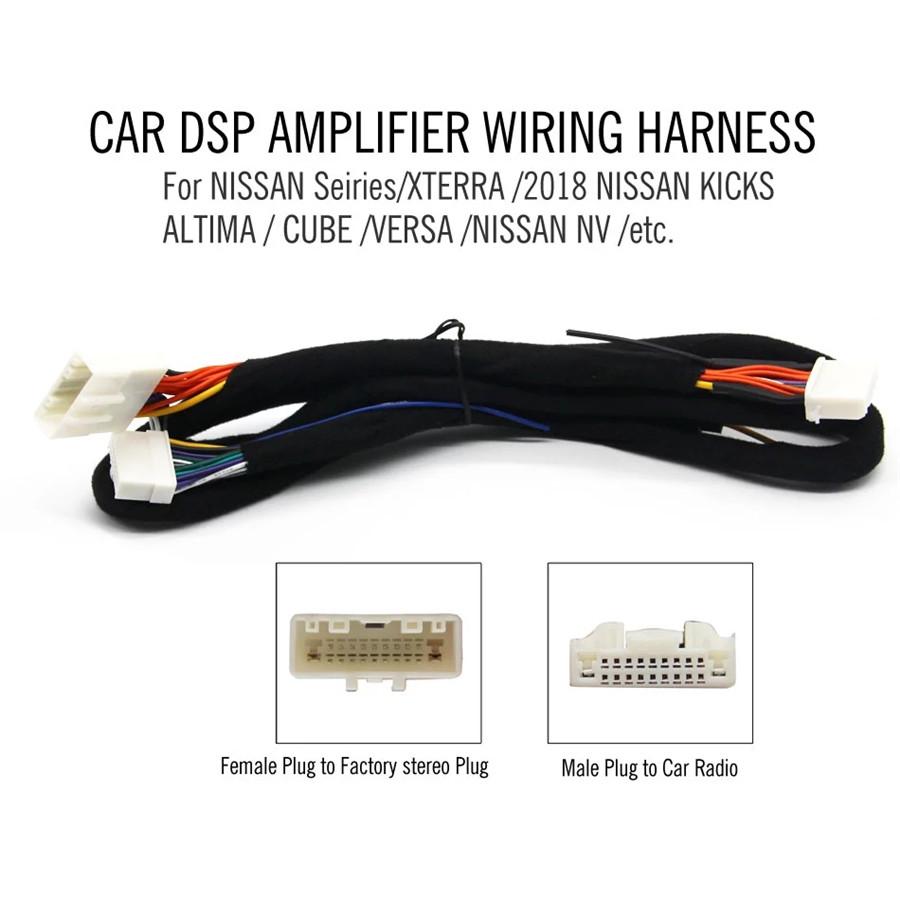 Car Audio amplifier DSP wiring harness cable for Nissan series XTERRA /2018 for NISSAN KICKS/ for ALTIMA / for CUBE /for VERSA /for NISSAN NV /etc.
Car Audio amplifier DSP wiring harness cable for Nissan series XTERRA /2018 for NISSAN KICKS/ for ALTIMA / for CUBE /for VERSA /for NISSAN NV /etc.