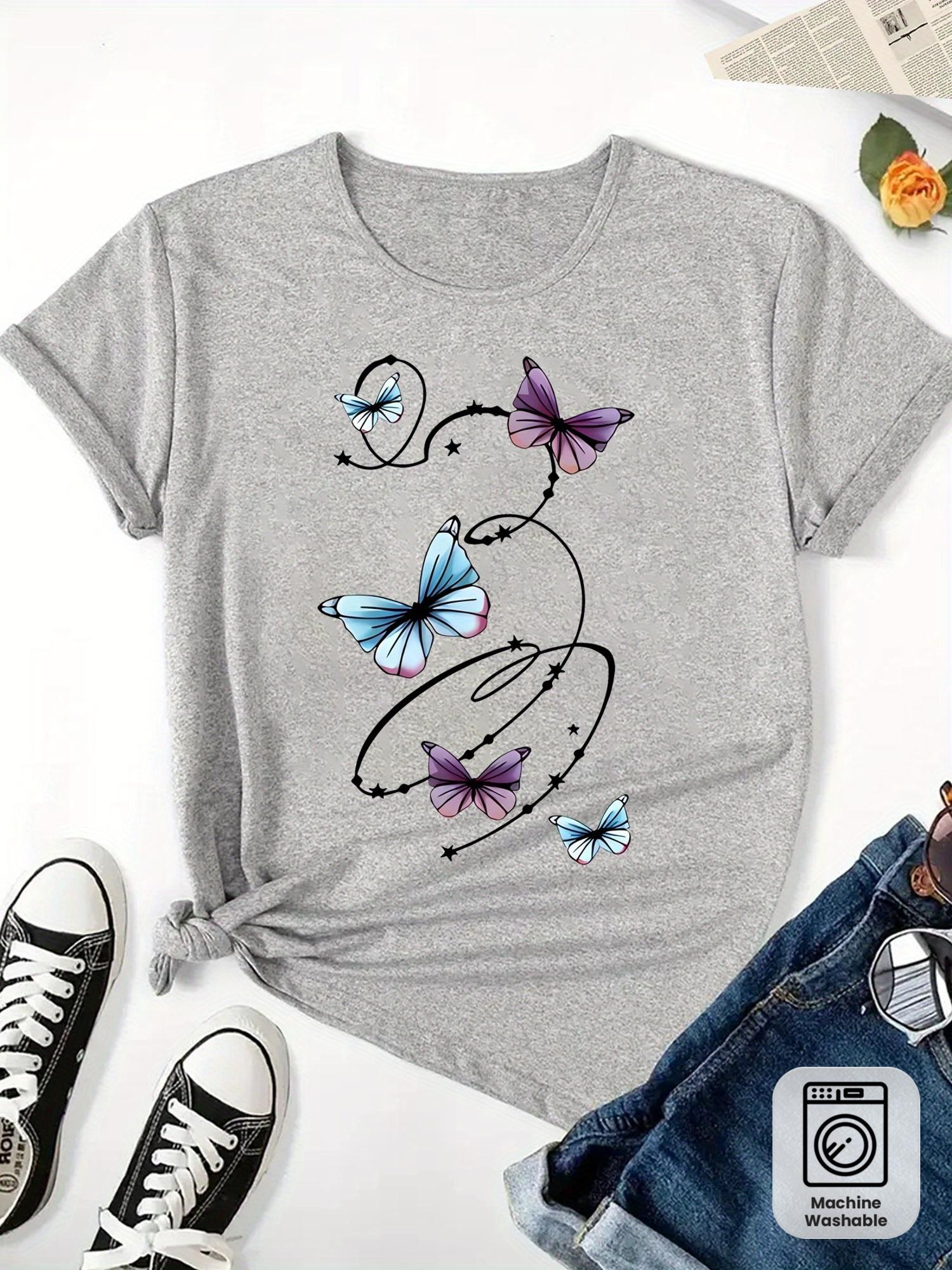 Women s Casual Short Sleeve T-Shirt with Vibrant Butterfly Print - Soft Breathable Fabric. Relaxed Fit Round Neck. Machine Washable. All-Season Comfor 2XL дубильна кора
Women s Casual Short Sleeve T-Shirt with Vibrant Butterfly Print - Soft Breathable Fabric. Relaxed Fit Round Neck. Machine Washable. All-Season Comfor 2XL дубильна кора