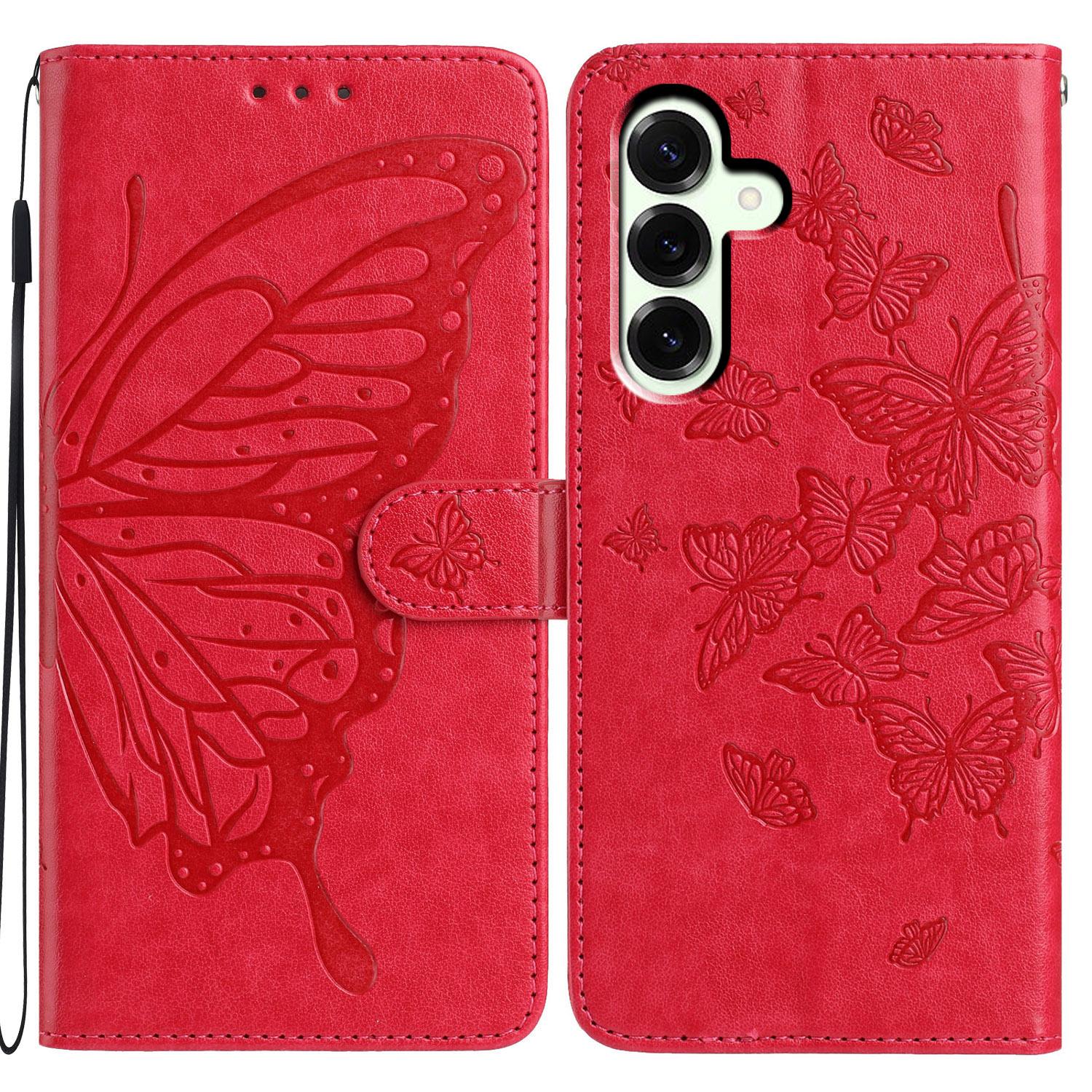 For Samsung Galaxy A17 Case Butterfly Imprinted Wallet Stand PU Leather Flip Phone Cover with Strap Red
For Samsung Galaxy A17 Case Butterfly Imprinted Wallet Stand PU Leather Flip Phone Cover with Strap Red