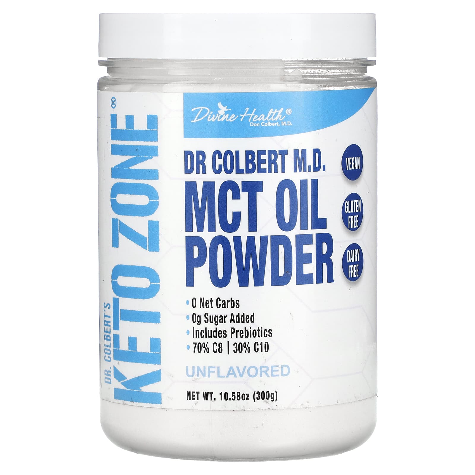 Божественне здоров я, Dr. Colbert Keto Zone, MCT Oil Powder, без смаку, 10,58 унцій (300 г)
Божественне здоров я, Dr. Colbert Keto Zone, MCT Oil Powder, без смаку, 10,58 унцій (300 г)