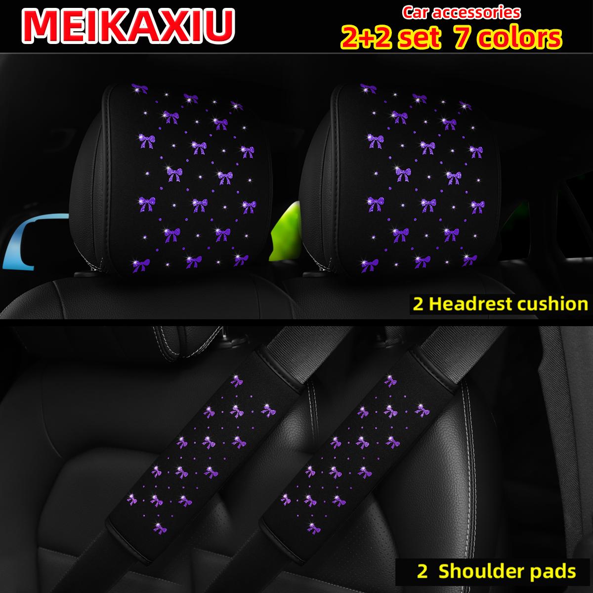 Shiny small bowknot fabric Blingbling car decoration set: 2 car headrest cushions plus 2 shoulder pad covers for seatbelts. фіолетовий
Shiny small bowknot fabric Blingbling car decoration set: 2 car headrest cushions plus 2 shoulder pad covers for seatbelts. фіолетовий