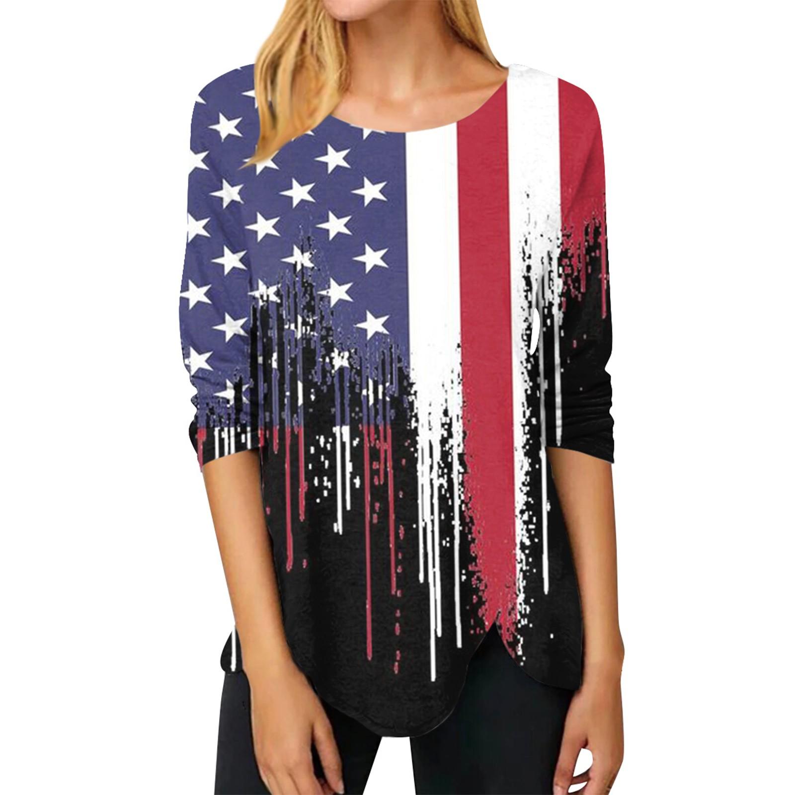 Women s Independence Day Fashionable Casual Round Neck Long Sleeve Irregular Color Matching Printed Long Sleeve T-Shirt Top XXL червоний
Women s Independence Day Fashionable Casual Round Neck Long Sleeve Irregular Color Matching Printed Long Sleeve T-Shirt Top XXL червоний