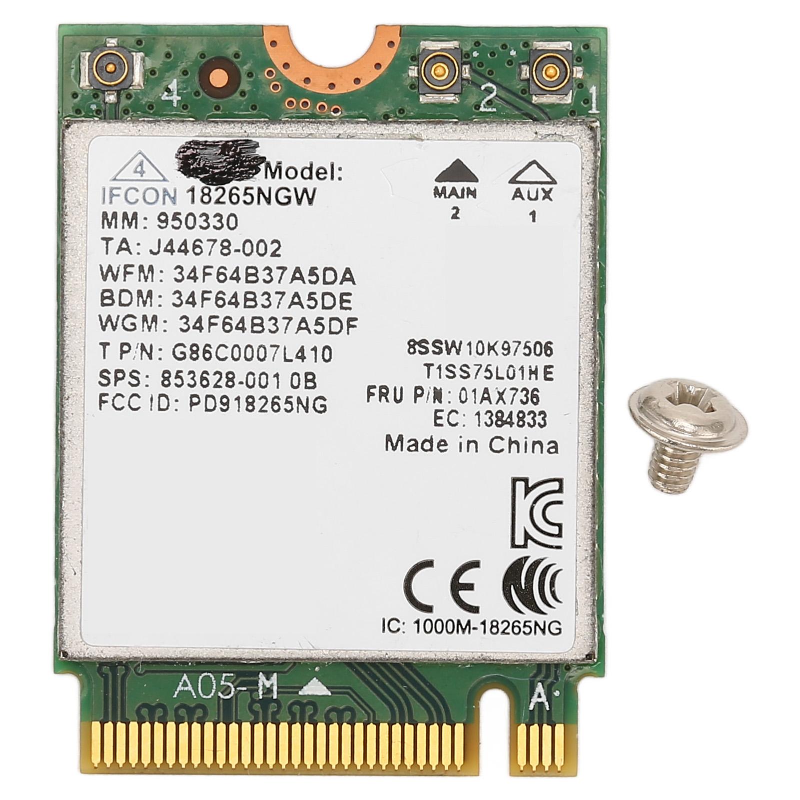 Dual Band WiFi Card 2.4Ghz 5Ghz 867Mbps Bluetooth 4.2 NGFF Wireless Internet Card for Home Office
Dual Band WiFi Card 2.4Ghz 5Ghz 867Mbps Bluetooth 4.2 NGFF Wireless Internet Card for Home Office
