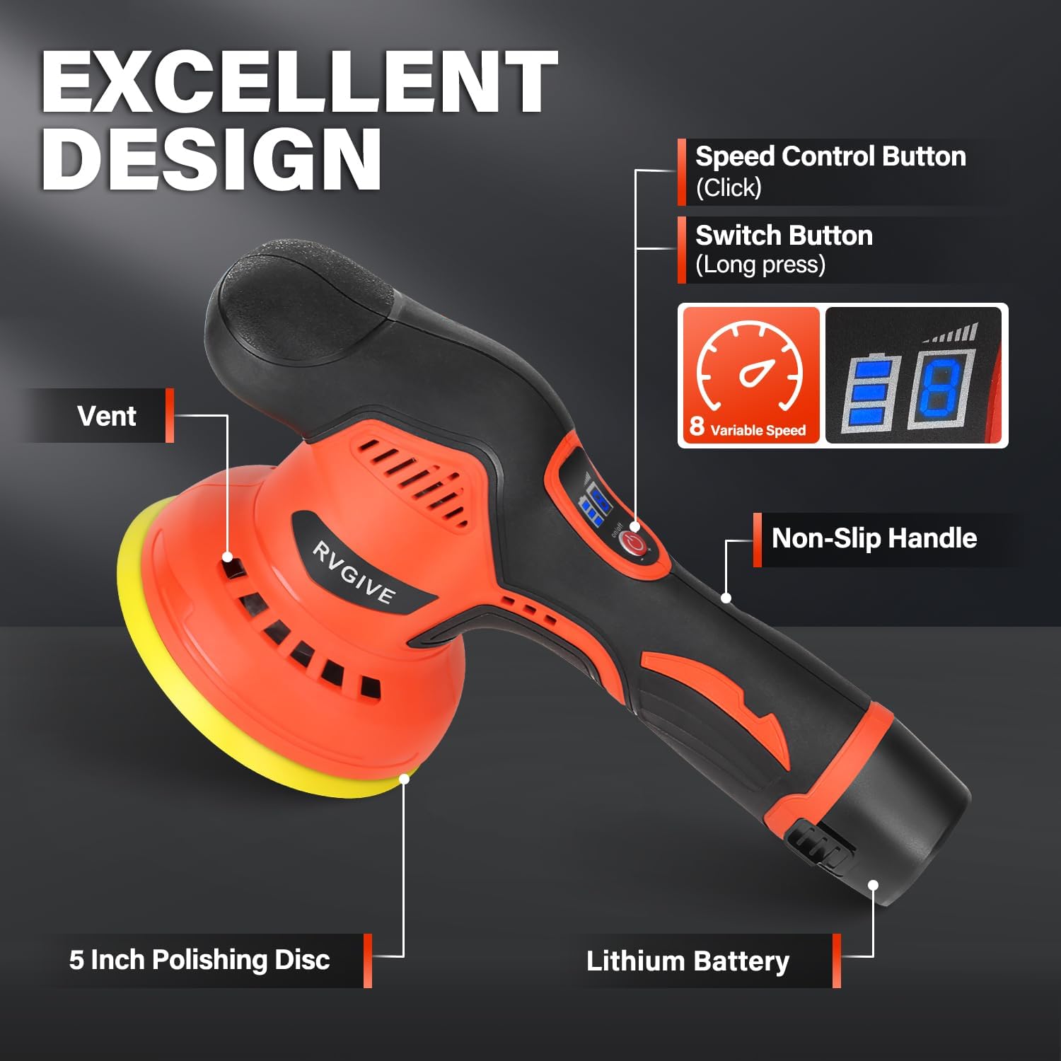 Cordless Car Buffer Polisher, 12V Brushless, 8-Speed Variable, 2800-5500RPM, for Car & Boat Polishing, Detailing, Waxing, Scratc United States
Cordless Car Buffer Polisher, 12V Brushless, 8-Speed Variable, 2800-5500RPM, for Car & Boat Polishing, Detailing, Waxing, Scratc United States