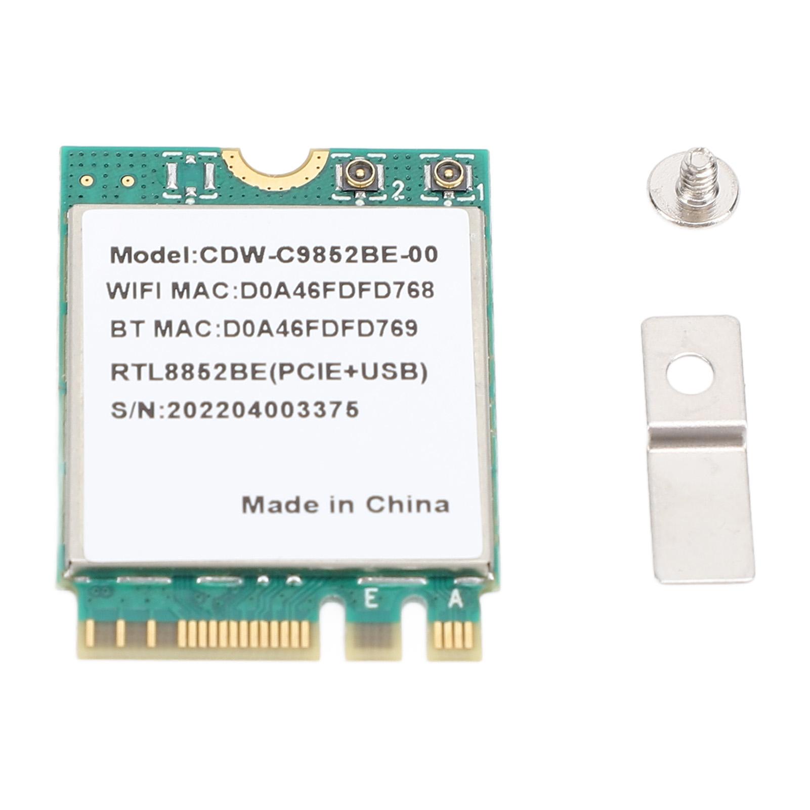 RTL8852BE Wireless Network Card Bluetooth 5.2 1800Mbps Support MU MIMO 2.4Ghz 5Ghz Dual Band M.2
RTL8852BE Wireless Network Card Bluetooth 5.2 1800Mbps Support MU MIMO 2.4Ghz 5Ghz Dual Band M.2