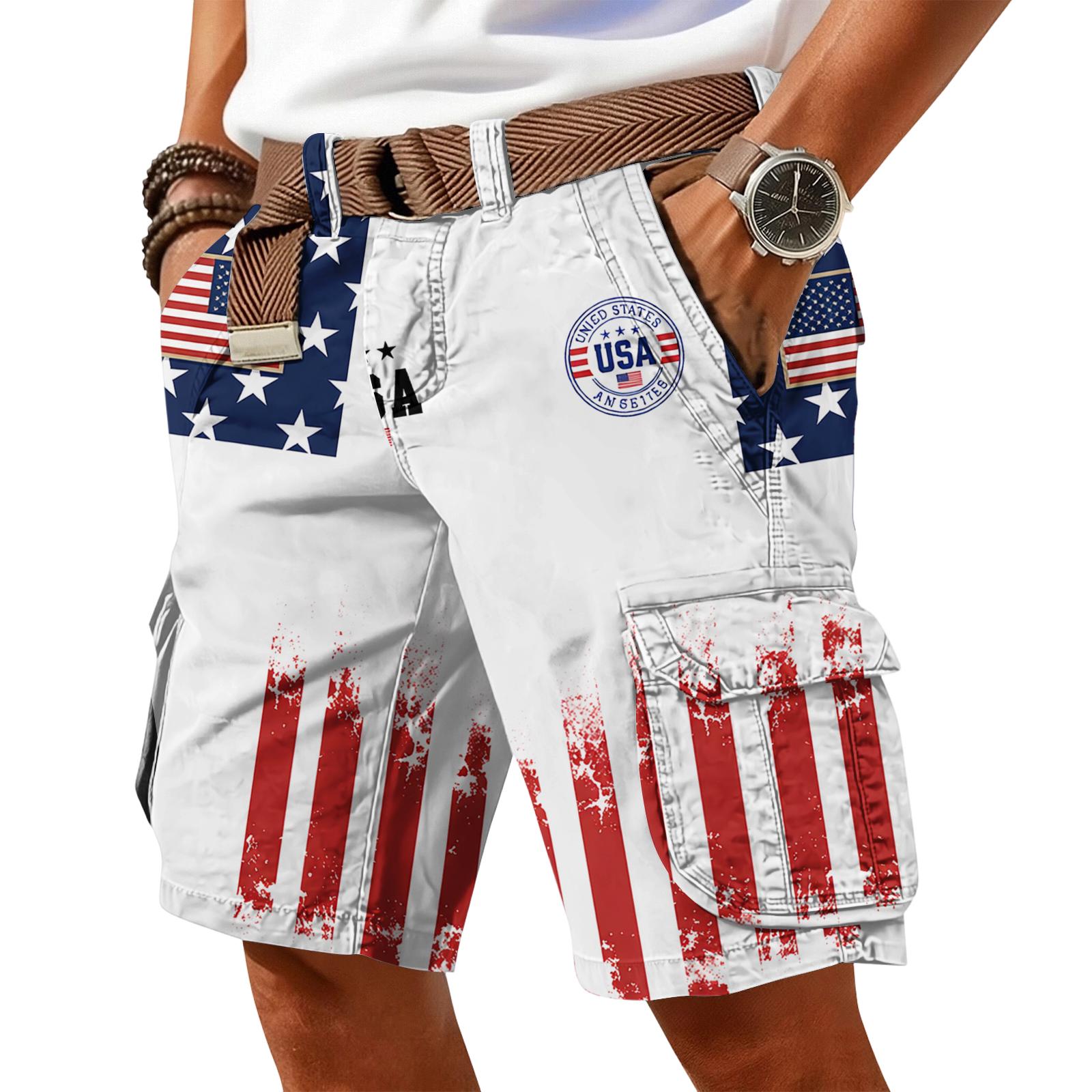 Men’s Cargo Shorts with Flag Print Relaxed Fit Multiple Pockets Belt Included Casual Summer Outdoor Wear XL білий
Men’s Cargo Shorts with Flag Print Relaxed Fit Multiple Pockets Belt Included Casual Summer Outdoor Wear XL білий
