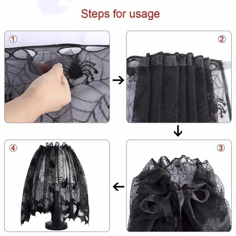 1pcs Halloween Curtain 60*20inch Black Lace Bat Spider Web Curtain for Living Room Halloween Decoration Party Supplies
1pcs Halloween Curtain 60*20inch Black Lace Bat Spider Web Curtain for Living Room Halloween Decoration Party Supplies