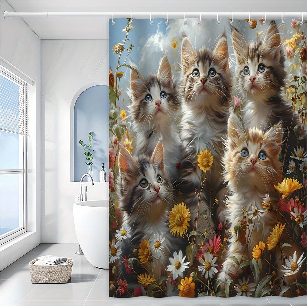 Adorable Kittens Shower Curtain - Charming Feline & Floral Theme For Bathroom Decor, Adds Playful And Cozy Atmosphere W60H190(CM)-1 Pcs
Adorable Kittens Shower Curtain - Charming Feline & Floral Theme For Bathroom Decor, Adds Playful And Cozy Atmosphere W60H190(CM)-1 Pcs