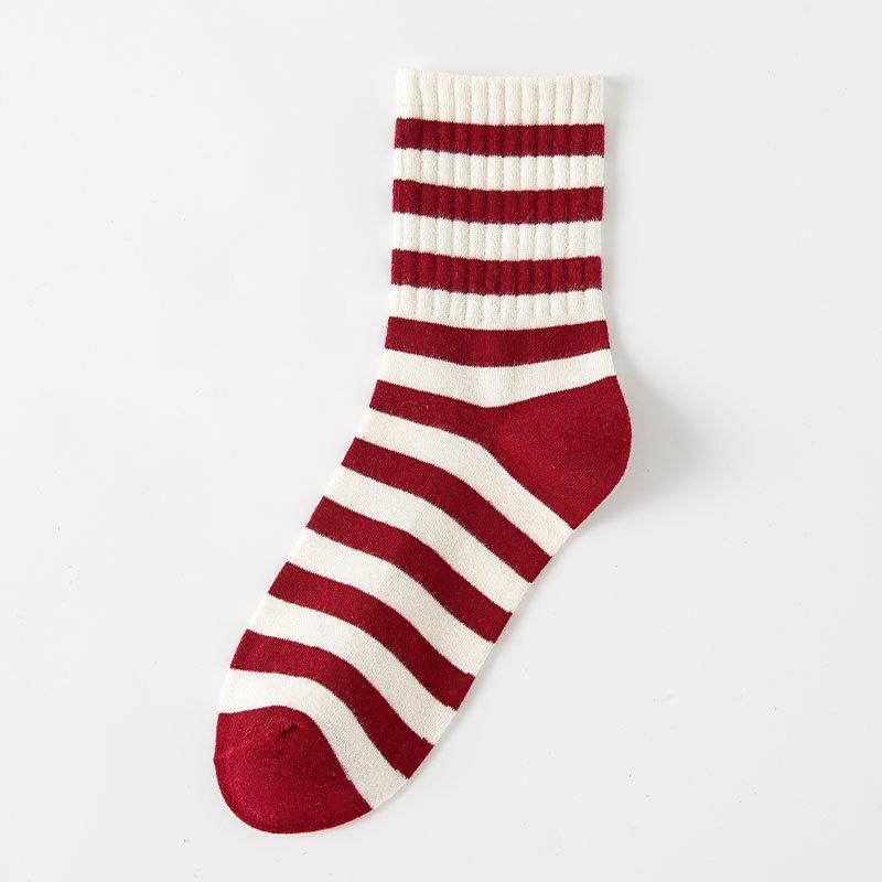 Ladies Spring and Autumn Striped Festive New Year Bow Big Red Medium Tube Pile Pile Cotton Socks 1 pair
Ladies Spring and Autumn Striped Festive New Year Bow Big Red Medium Tube Pile Pile Cotton Socks 1 pair