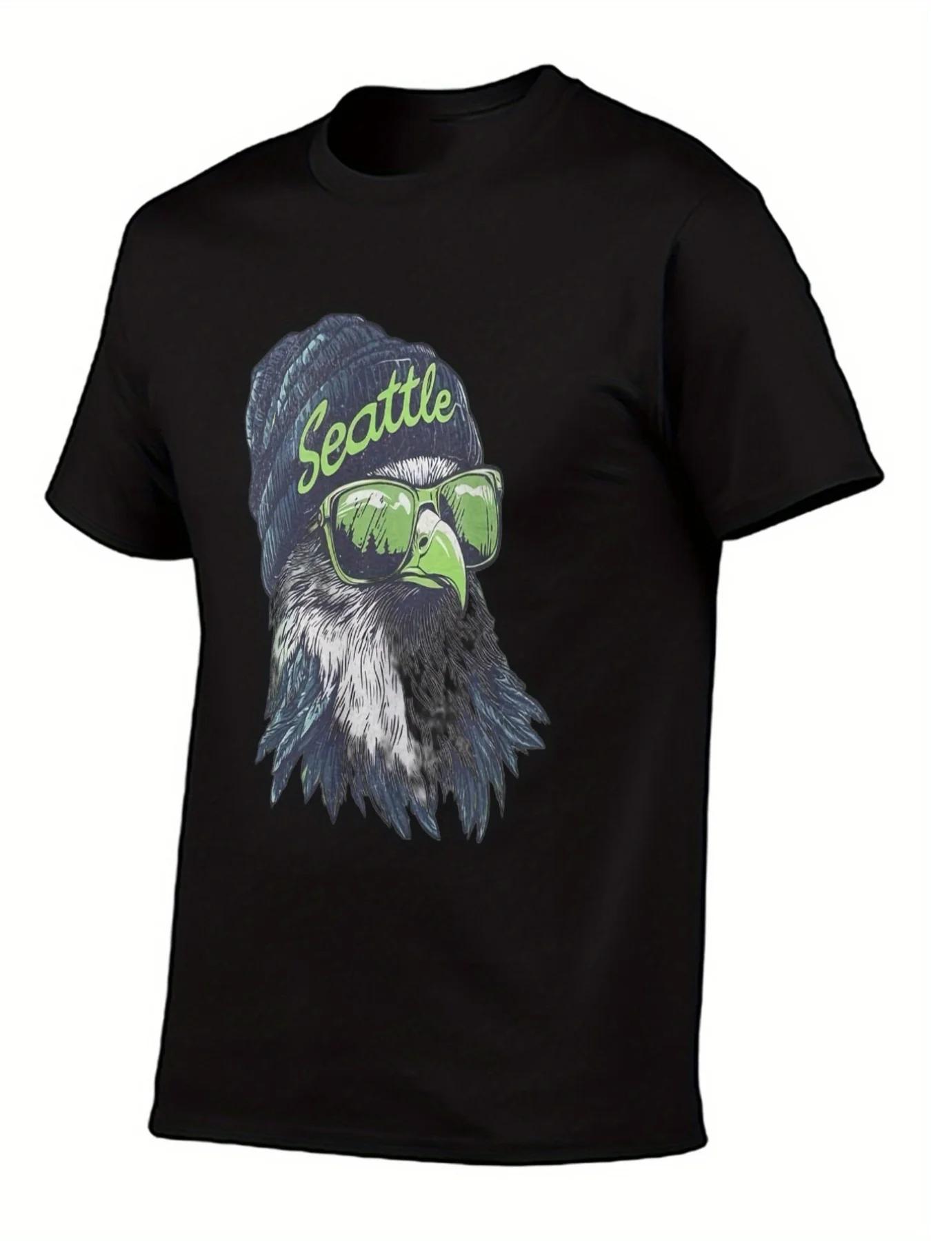 Seattle 12th for Man T-Shirt - Seahawk Head Graphic with Fashion Glasses & Beanie Design White 180g Heavyweight Casual Tee 5XL різнокольоровий
Seattle 12th for Man T-Shirt - Seahawk Head Graphic with Fashion Glasses & Beanie Design White 180g Heavyweight Casual Tee 5XL різнокольоровий