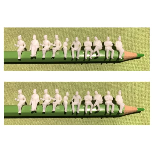 20 Unpainted Seated Figures (1:100) for Diorama Use
20 Unpainted Seated Figures (1:100) for Diorama Use