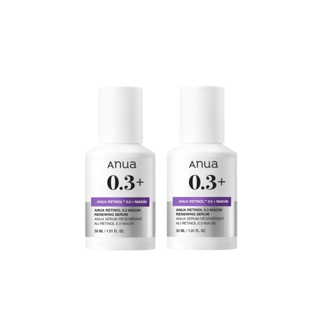 Anua Retinol Niacinamide Serum 30ml Skin Renewal K-Beauty Skincare 30ml + 30ml
Anua Retinol Niacinamide Serum 30ml Skin Renewal K-Beauty Skincare 30ml + 30ml