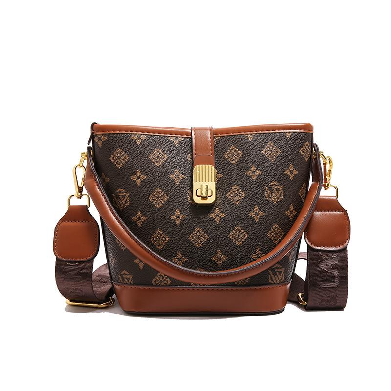 Сумка-ведро в стиле легкой роскоши, высококлассная изысканная женская сумка, сумка через плечо, универсальная и модная портативная сумка на плечо. Small 16cm * 10cm * 20cm