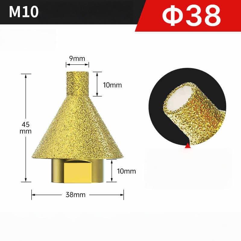 1Pcs 38/50mm Cone Punching Expanding Drill Bit Grinding Wheel Ceramic Tile Chamferer M10 Thread Diamond Beveling Chamfer Bit
1Pcs 38/50mm Cone Punching Expanding Drill Bit Grinding Wheel Ceramic Tile Chamferer M10 Thread Diamond Beveling Chamfer Bit