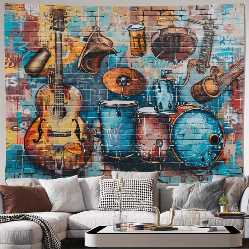2D Vintage Graffiti Band Instruments Wall Hanging, Music Tapestry for Dorm Room 47.2x31.5inch/120*80cm
2D Vintage Graffiti Band Instruments Wall Hanging, Music Tapestry for Dorm Room 47.2x31.5inch/120*80cm