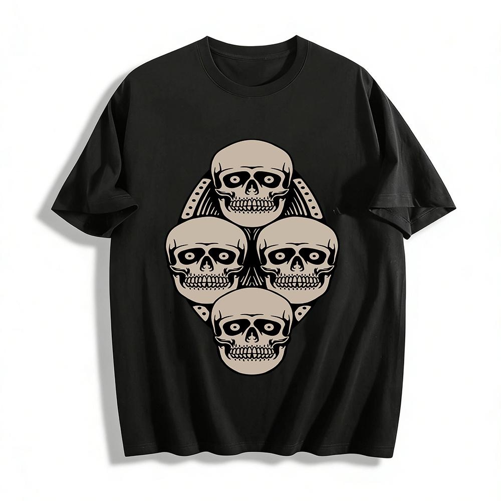 Four Skull Print Gothic Style Casual Graphic Tee Pure cotton T-shirt 6XL
Four Skull Print Gothic Style Casual Graphic Tee Pure cotton T-shirt 6XL