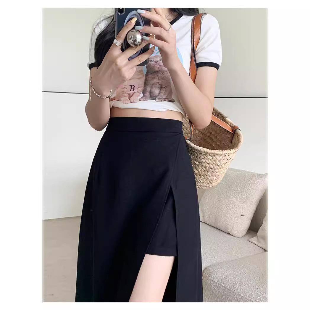 Women s Black High Waist A-Line Midi Skirt - Summer Slimming Polyester with Side Slit XS
Women s Black High Waist A-Line Midi Skirt - Summer Slimming Polyester with Side Slit XS