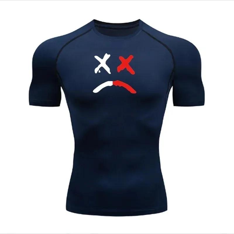 Summer Running T-Shirt Men Short Sleeve High-Elasticity Compression Workout Gym Running Sports Top Quick Dry Breathable Fitness Clothing M темно-синього кольору
Summer Running T-Shirt Men Short Sleeve High-Elasticity Compression Workout Gym Running Sports Top Quick Dry Breathable Fitness Clothing M темно-синього кольору