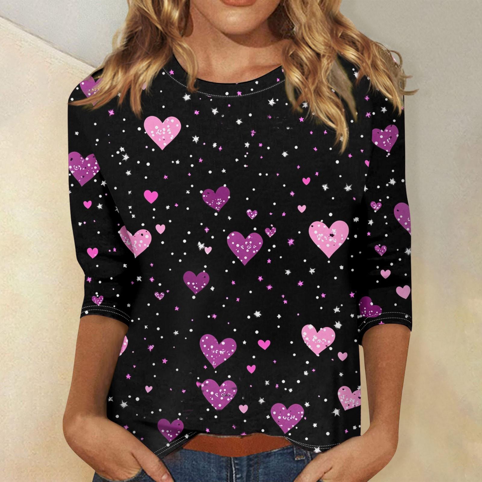 Жіночі топи з рукавом три чверті, сорочка до Дня Святого Валентина, з круглим вирізом, вільна повсякденна сорочка L чорний
Жіночі топи з рукавом три чверті, сорочка до Дня Святого Валентина, з круглим вирізом, вільна повсякденна сорочка L чорний