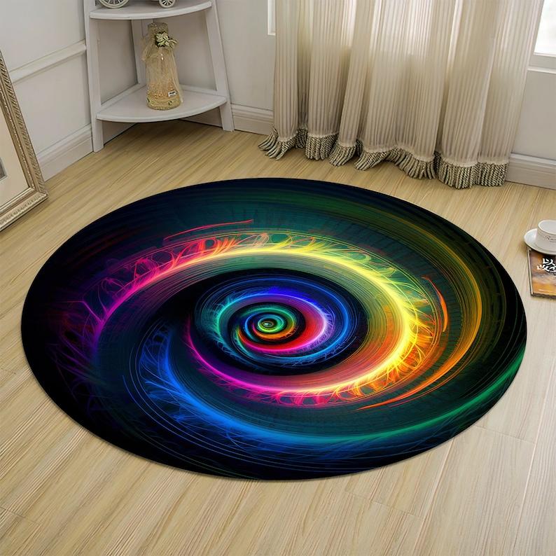 Rainbow Round Rug Colorful Patterned Decor Rug Retro DJ Room Decor Rainbow Circle Mat Creative Music Studio Gift Rug Decoration 80cm x 80cm
Rainbow Round Rug Colorful Patterned Decor Rug Retro DJ Room Decor Rainbow Circle Mat Creative Music Studio Gift Rug Decoration 80cm x 80cm