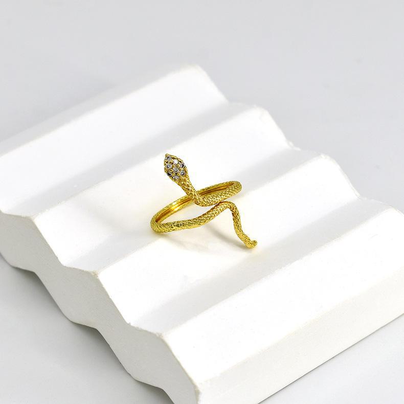 «Ретро Европейско-Американское Кольцо Змея»: Позолоченная медная обмотка с рисунком в виде животного J03033D