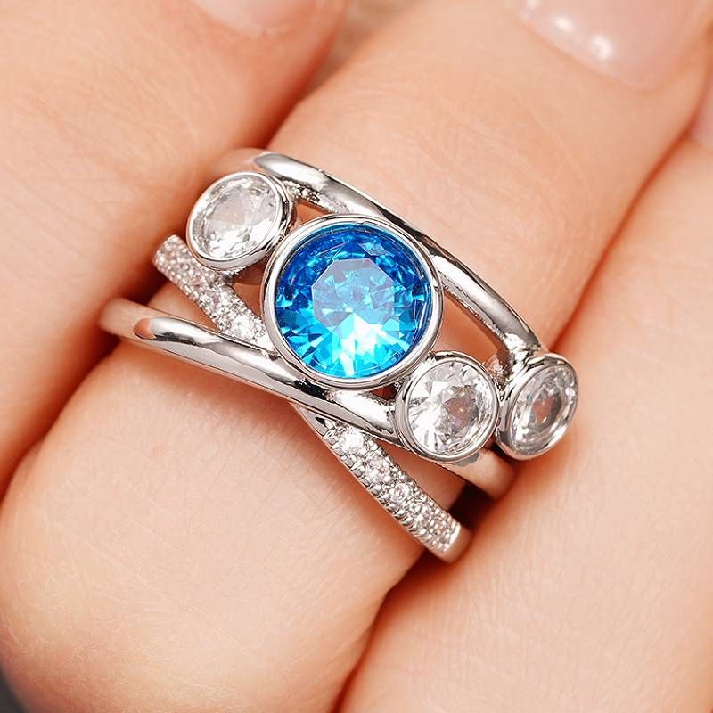 Huitan Copper Color Women Ring Inlaid Sparkling Blue Cubic Zirconia Trendy Charming Accessories Chic Zircon for Party Daily 10
Huitan Copper Color Women Ring Inlaid Sparkling Blue Cubic Zirconia Trendy Charming Accessories Chic Zircon for Party Daily 10