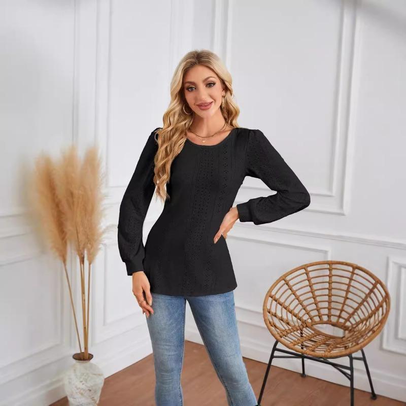 Women Round Neck Bubble Sleeve Long Sleeve Top T-Shirt S чорний
Women Round Neck Bubble Sleeve Long Sleeve Top T-Shirt S чорний