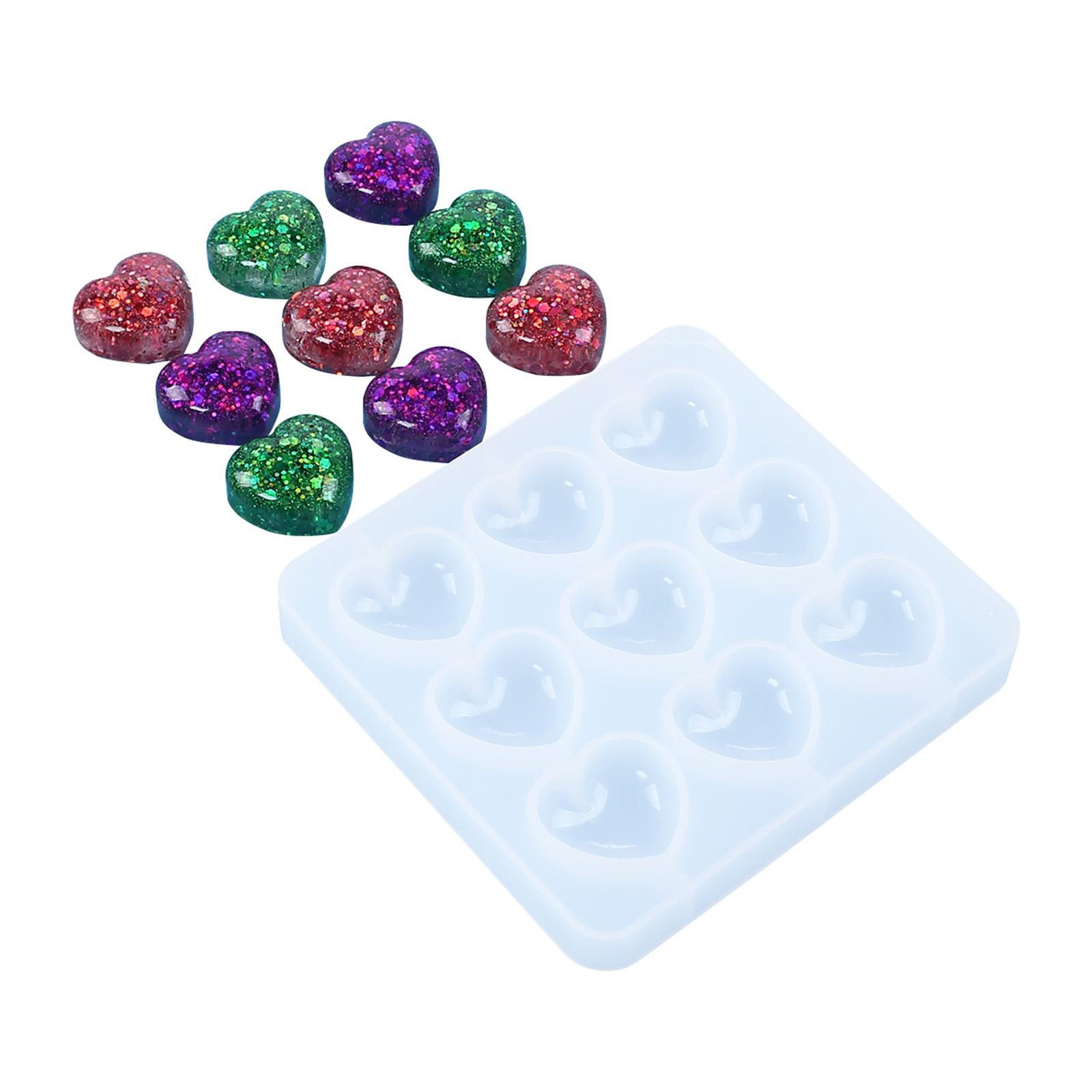 Маленькая силиконовая форма в виде кристалла с 9 отверстиями, силиконовые формы для поделок, красивые силиконовые формы для шоколада в форме сердца