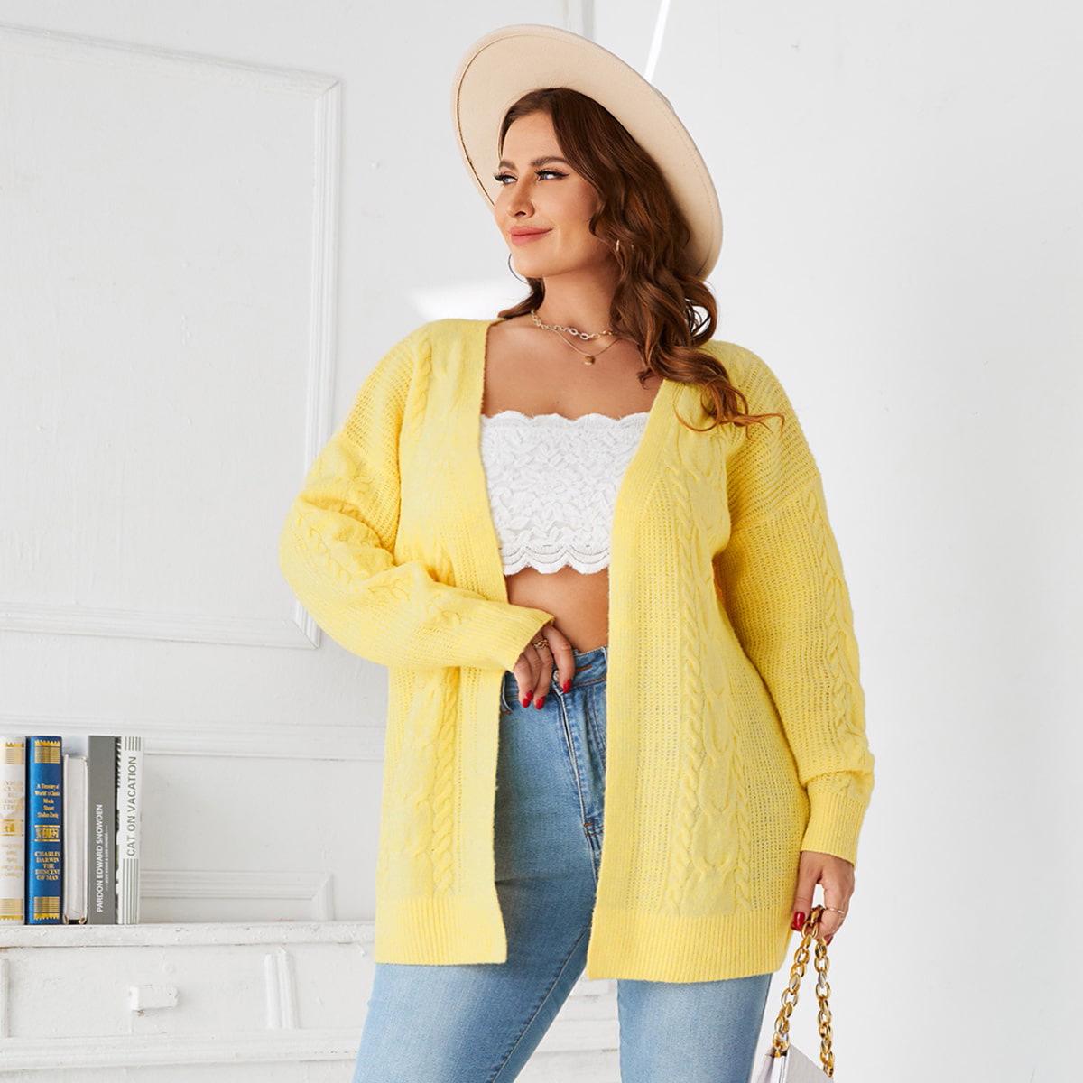 European & American Long Sweater Coat: Trendy Ribbed Cardigan for Autumn & Winter Women s Fashion XXXL жовтий
European & American Long Sweater Coat: Trendy Ribbed Cardigan for Autumn & Winter Women s Fashion XXXL жовтий