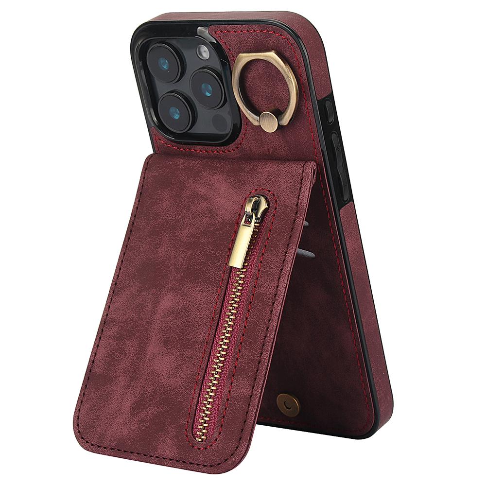 For iPhone 16 Pro Max Case RFID Blocking Ring Kickstand Retro Leather+TPU Anti-Fall Phone Cover Wine Red
For iPhone 16 Pro Max Case RFID Blocking Ring Kickstand Retro Leather+TPU Anti-Fall Phone Cover Wine Red