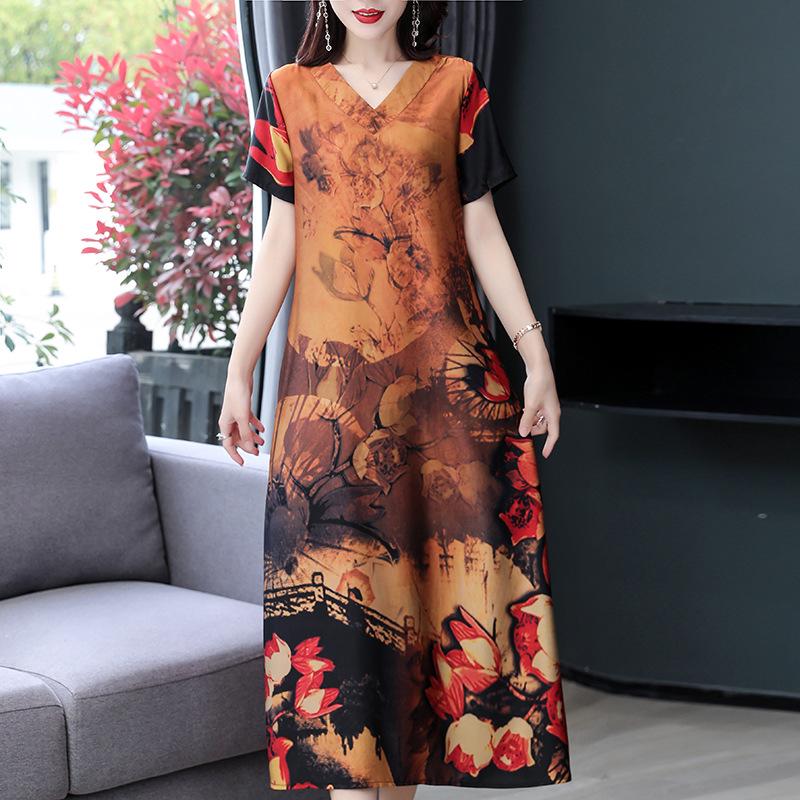 Элегантное шелковое платье Сянъюнь: Женская летняя мода, выше колена, идеально подходит для женщин среднего и пожилого возраста XL
Элегантное шелковое платье Сянъюнь: Женская летняя мода, выше колена, идеально подходит для женщин среднего и пожилого возраста XL