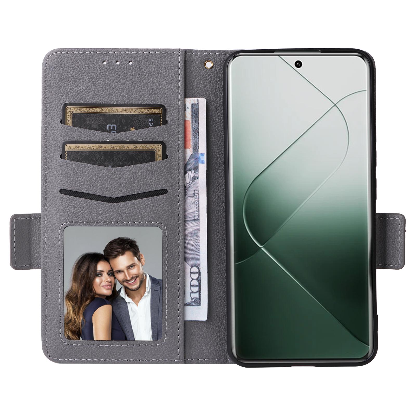 For Xiaomi 14 Pro Wallet Phone Case Magnetic Litchi Texture PU Leather Phone Cover with Strap Grey
For Xiaomi 14 Pro Wallet Phone Case Magnetic Litchi Texture PU Leather Phone Cover with Strap Grey