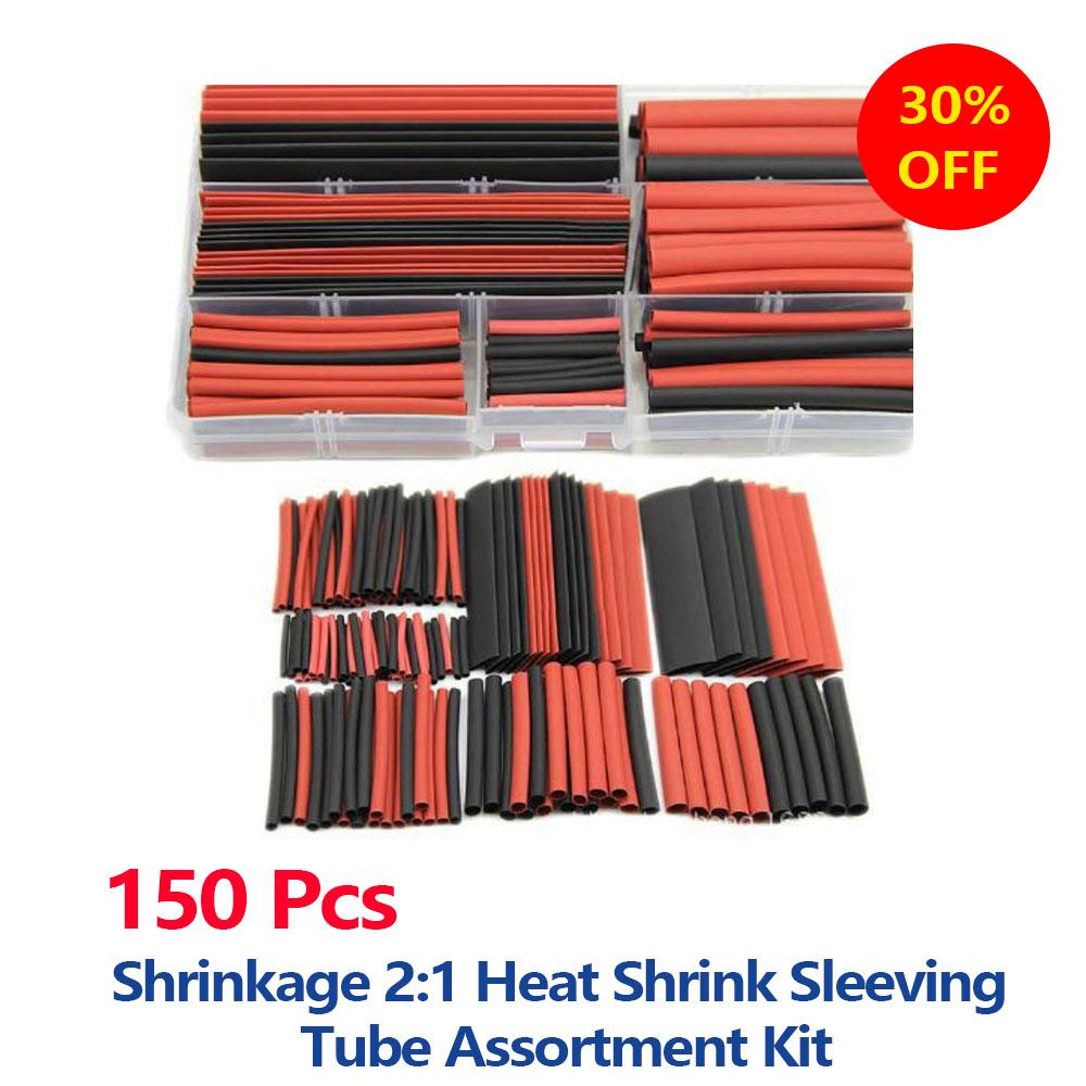 150pcs heat shrink tube Shrink wrapping Insulation Sleeving Polyolefin 2:1 Shrinking Assorted Wire Cable kit Red/Black with box
150pcs heat shrink tube Shrink wrapping Insulation Sleeving Polyolefin 2:1 Shrinking Assorted Wire Cable kit Red/Black with box