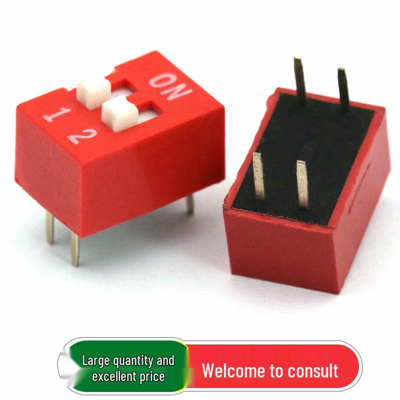 DIP Switch - 2-Position Rocker, 2.54mm Pitch, Through-hole, Red (5 pcs)
DIP Switch - 2-Position Rocker, 2.54mm Pitch, Through-hole, Red (5 pcs)