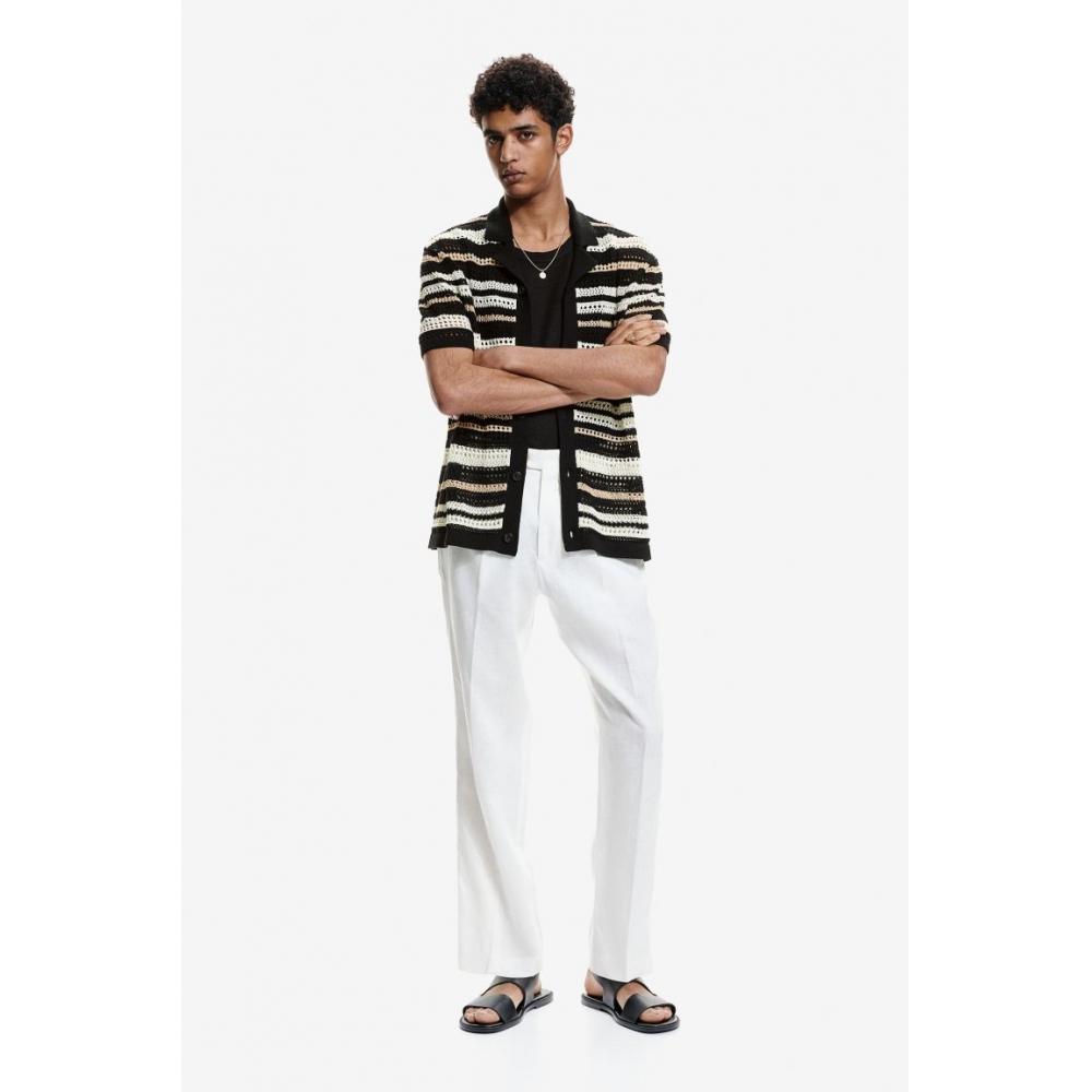 Рубашка HM Regular Fit, связанная крючком, черная, бежевая в полоску
Рубашка HM Regular Fit, связанная крючком, черная, бежевая в полоску