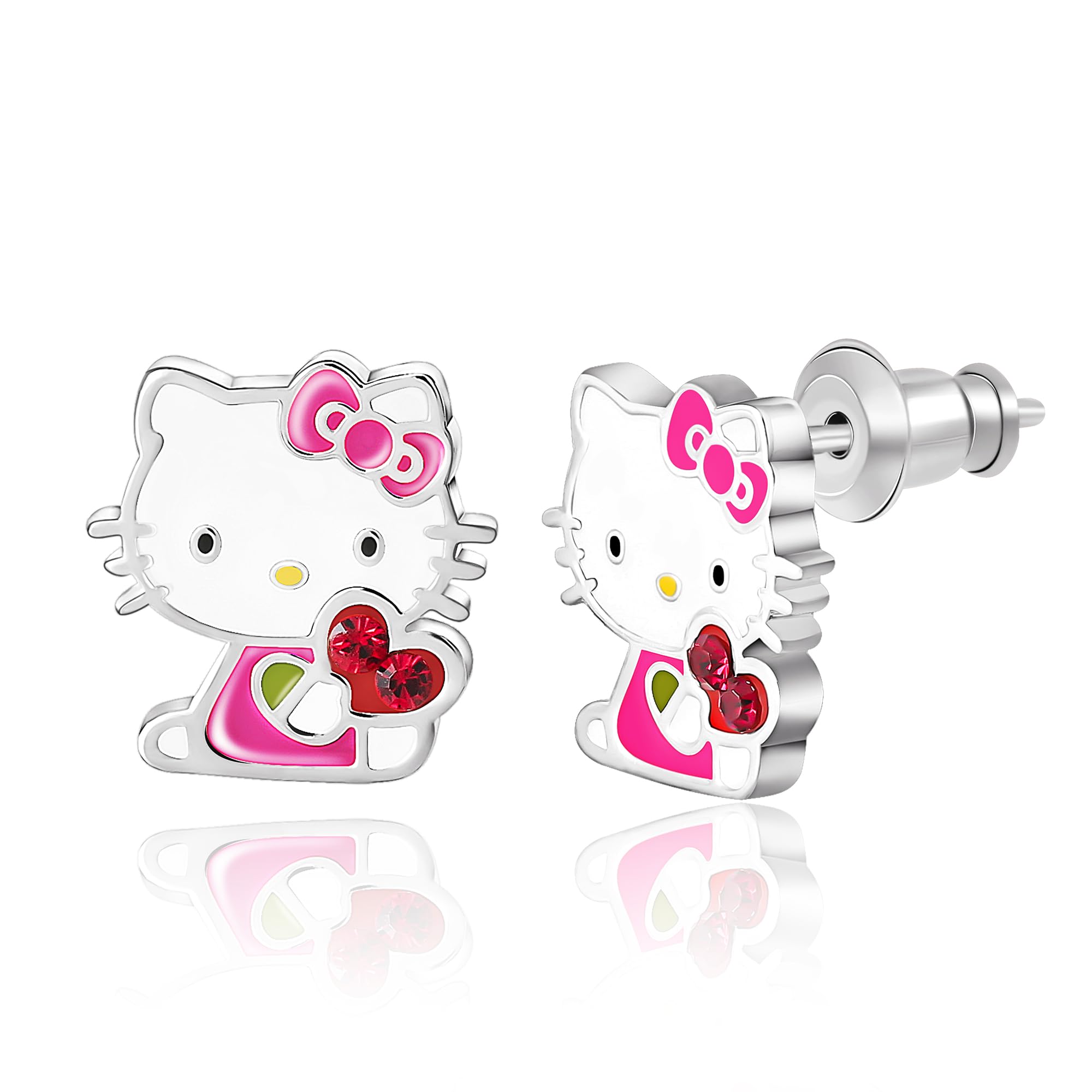 Hello Kitty Stud Sanrio Silver Plated Crystal Earrings for Officially Licensed Hello Kitty Crystal Earrings, Women, Jewelry., Brass,
Hello Kitty Stud Sanrio Silver Plated Crystal Earrings for Officially Licensed Hello Kitty Crystal Earrings, Women, Jewelry., Brass,