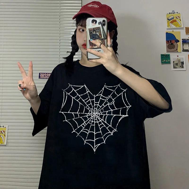 Женская футболка Fun Spider Web Принт с коротким рукавом Футболки Женский Harajuku Ulzzang 200s Лето Vinatge Лето Оверсайз Рубашка Топ
Женская футболка Fun Spider Web Принт с коротким рукавом Футболки Женский Harajuku Ulzzang 200s Лето Vinatge Лето Оверсайз Рубашка Топ