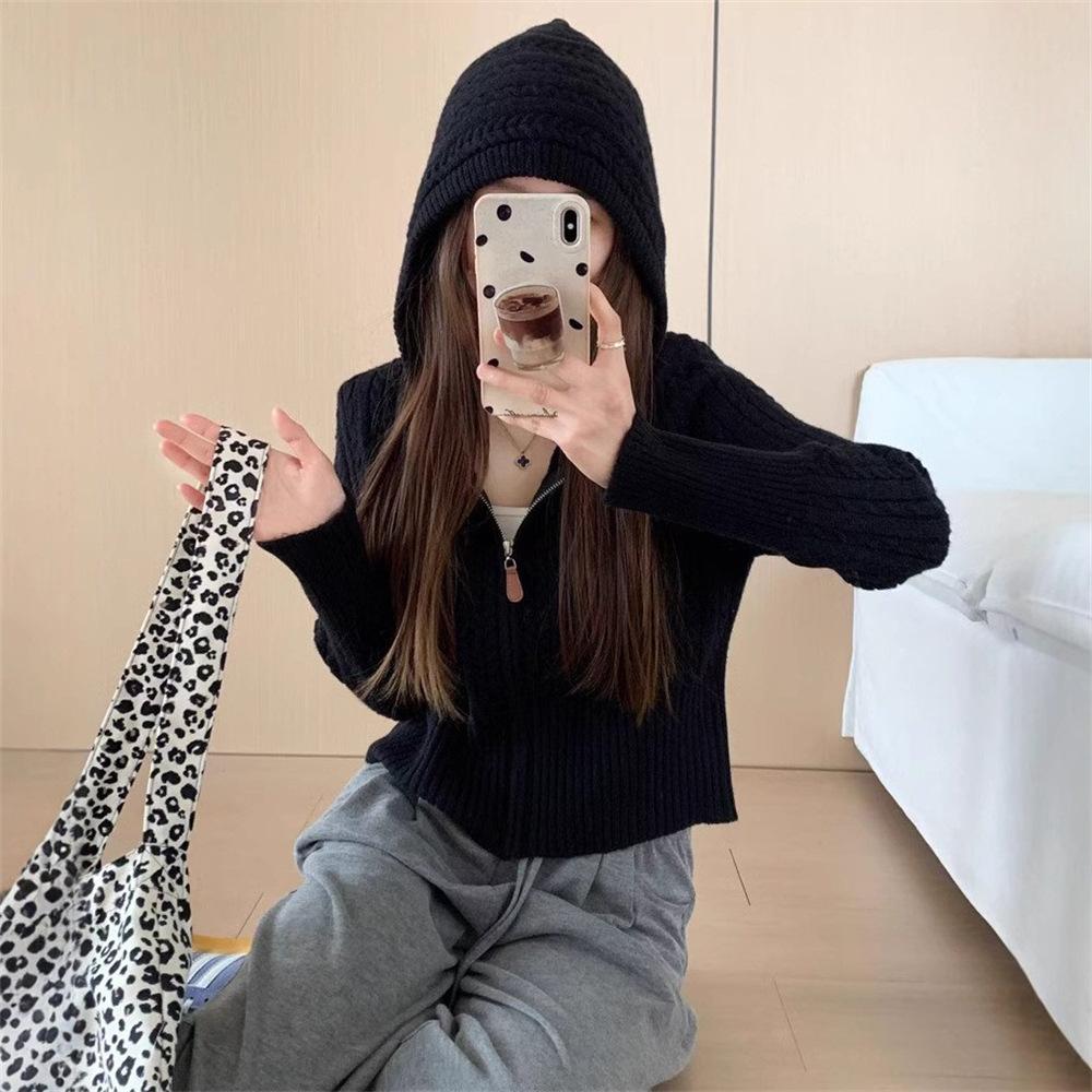 Women s Hooded Knitted Cardigan Autumn and Winter Zipper Sweater Coat Small Slim Short Top 3XL чорний
Women s Hooded Knitted Cardigan Autumn and Winter Zipper Sweater Coat Small Slim Short Top 3XL чорний