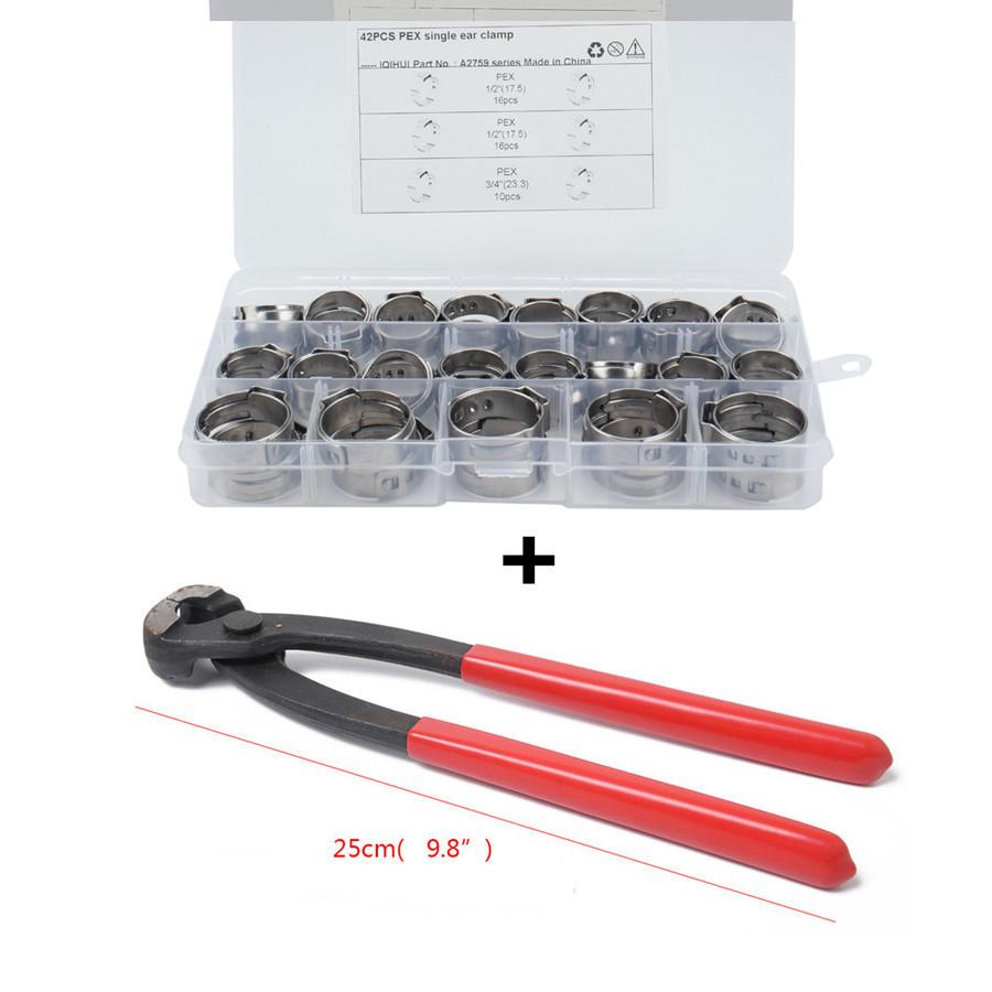 42PCS Single Ear Stainless Steel Car Hydraulic Hose Clamps O-Clips Pipe Fuel Air Pipe Clamp with Pliers Tool
42PCS Single Ear Stainless Steel Car Hydraulic Hose Clamps O-Clips Pipe Fuel Air Pipe Clamp with Pliers Tool